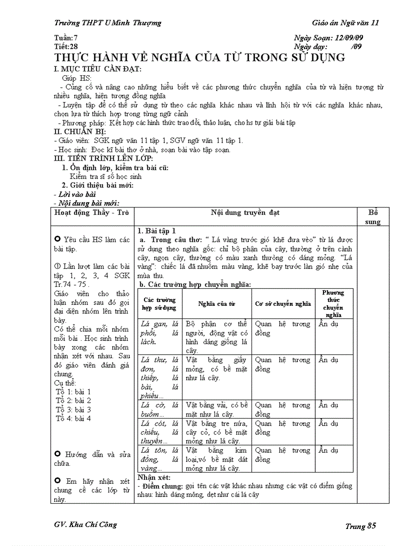 Thực hành về nghĩa của từ trong sử dụng