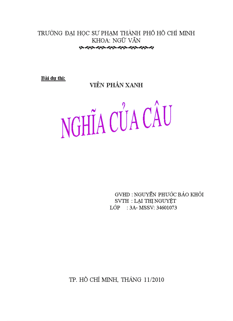 Nghĩa của câu