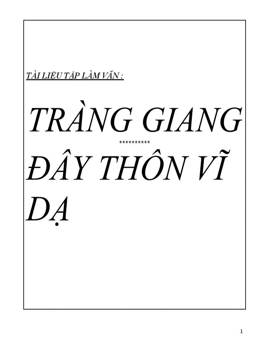 Tài liệu tlv tràng giang đây thôn vĩ dạ