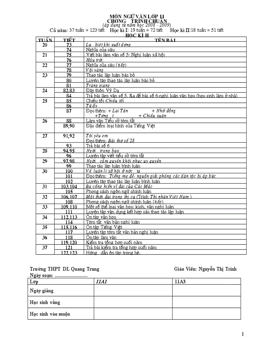 Giáo án ngữ văn 11hk2 ngon chi viec in