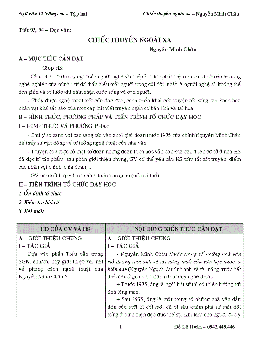 Chiếc thuyền ngoài xa Nâng cao