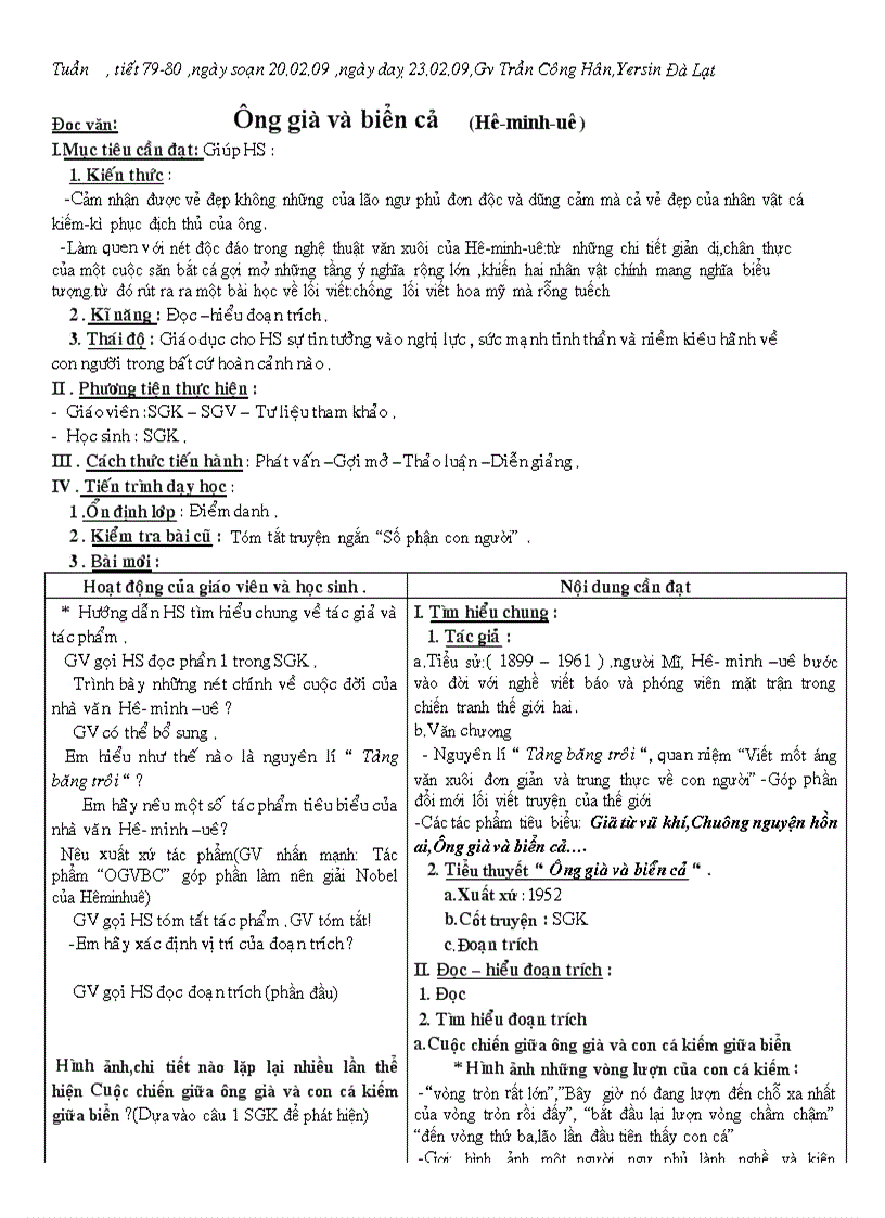 Ông già và biển cả mới