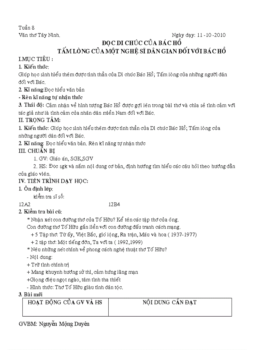 Đọc di chúc của bác hồ tấm lòng của một nghệ sĩ dân gian đối với bác hồ