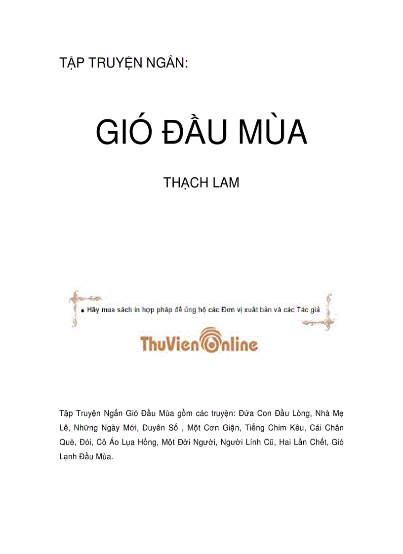 Gió đầu mùa Thạch Lam