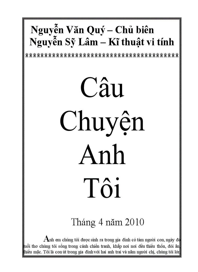 Chuyện tự viết về anh tôi