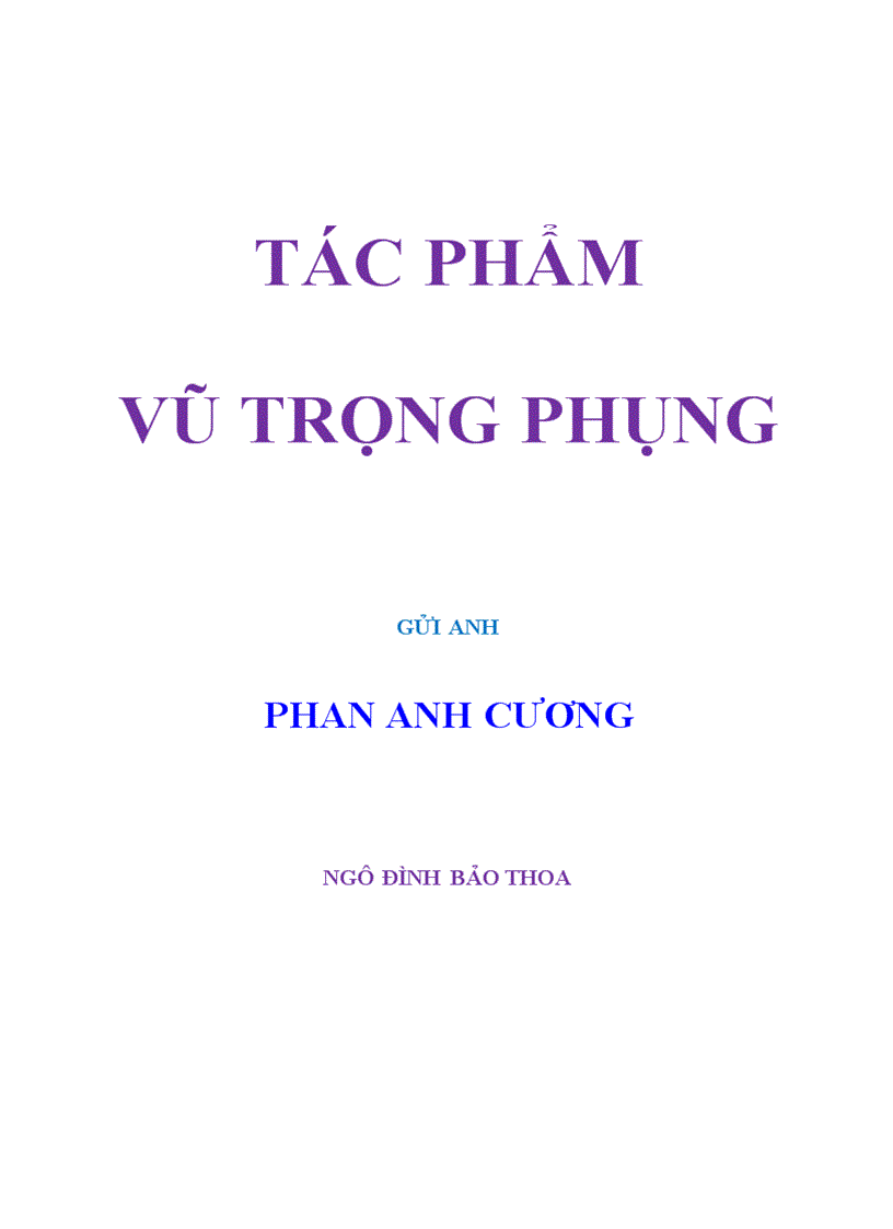 Tác Phẩm Của Vũ Trọng Phụng