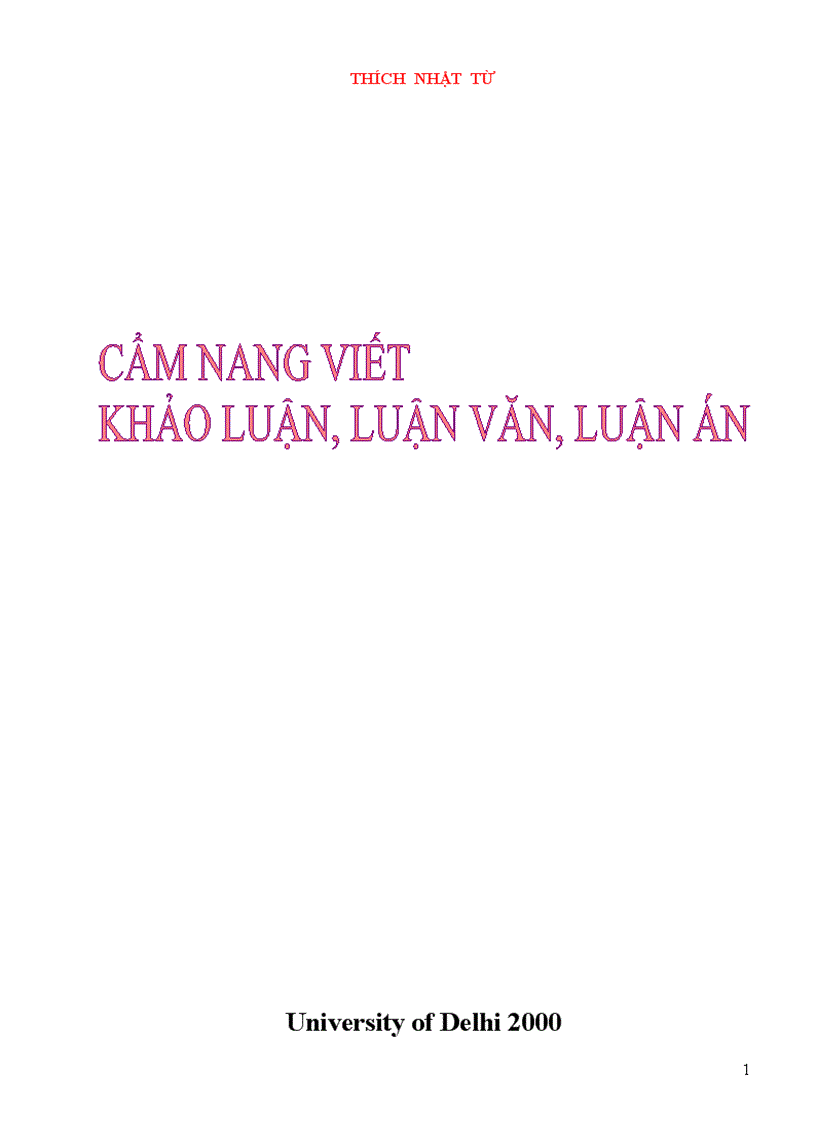 Cẩm nang viết Khảo luận luận văn luận án