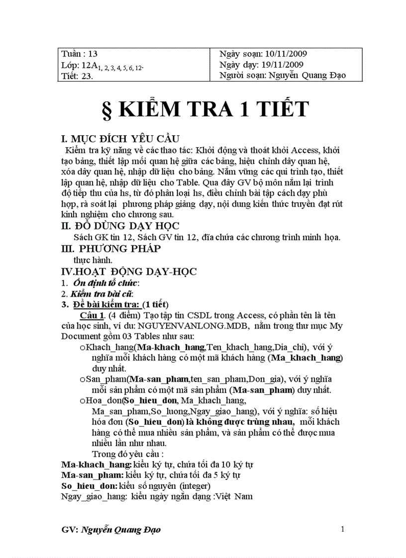 De kiem tra 1h thuc hanh tin12