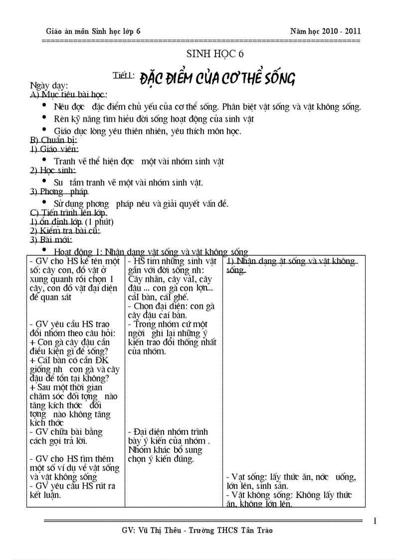 GIAO AN SINH HOC 6 CUC HAY 2010 2011 doc