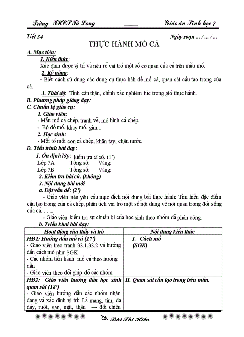 Sinh 7 tiet 34 theo chuan
