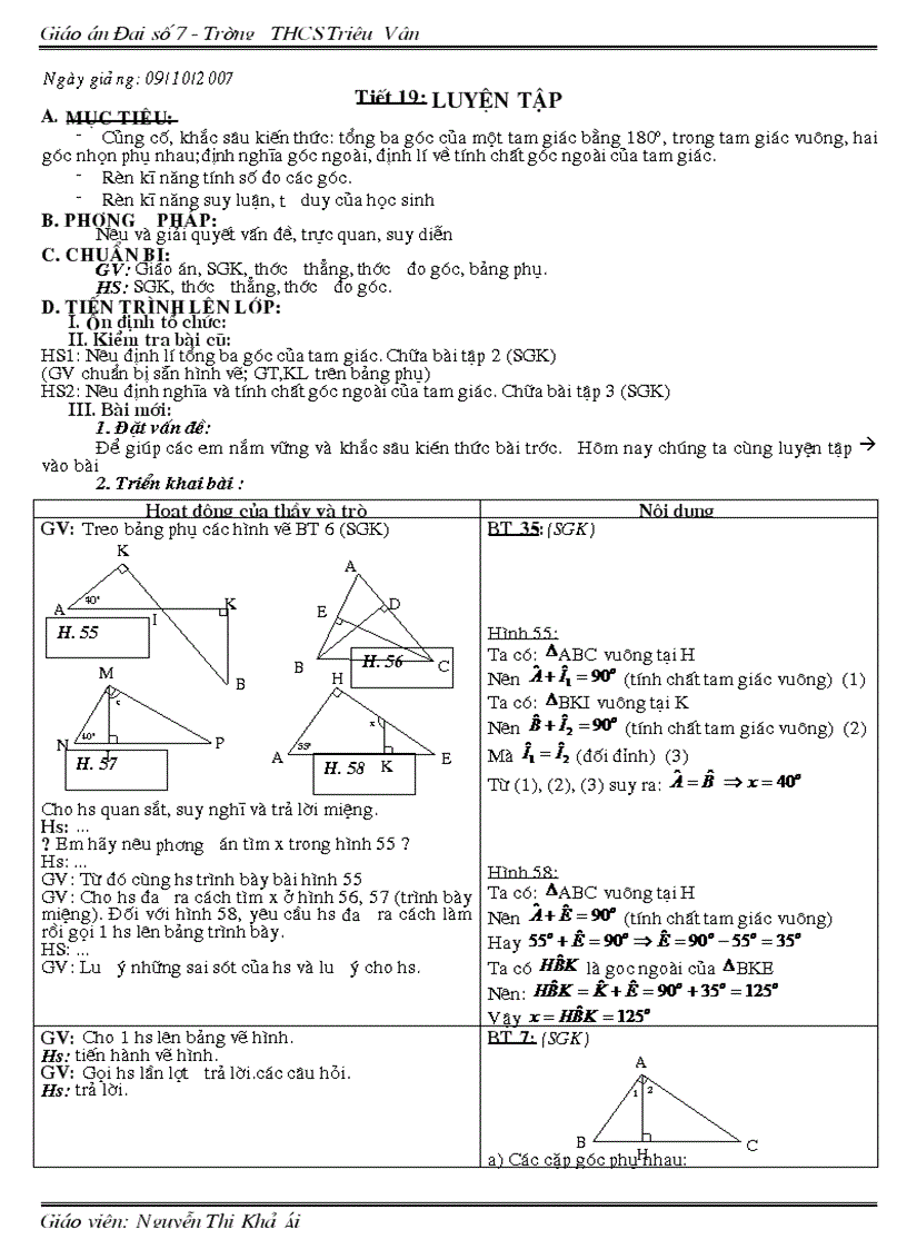 Đại số 7 t19