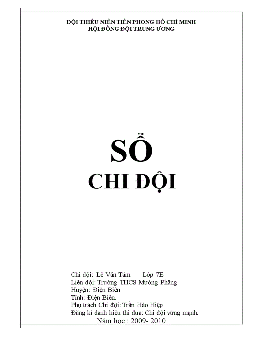 Sổ chi đội 7