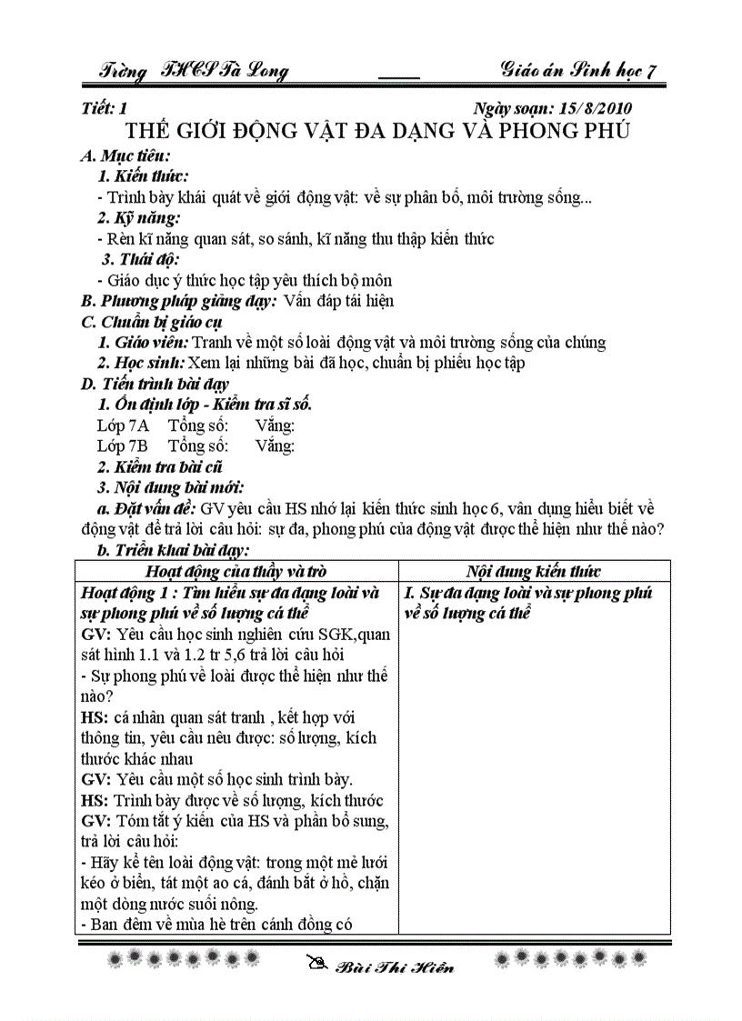 Sinh 7 theo chuân 1 8