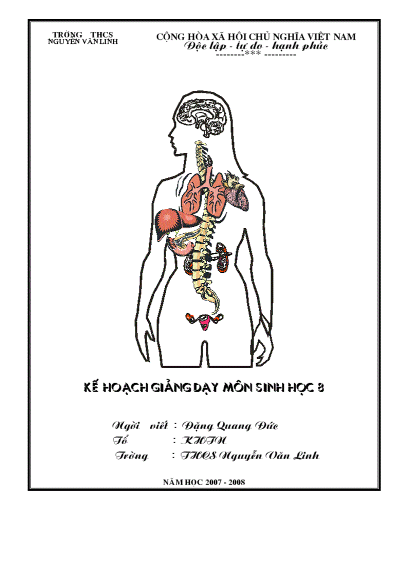 Bìa kế hoạch sinh 8