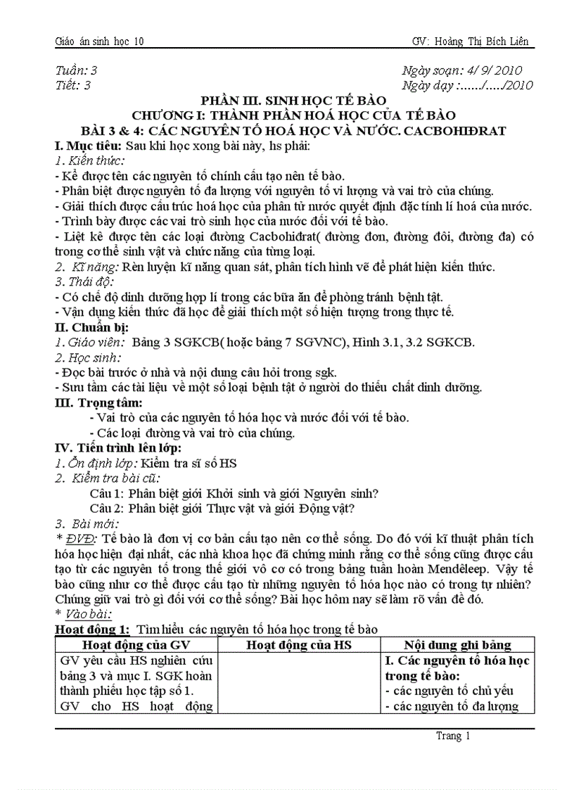 Bai 3 các nguyên tố hóa học và nước