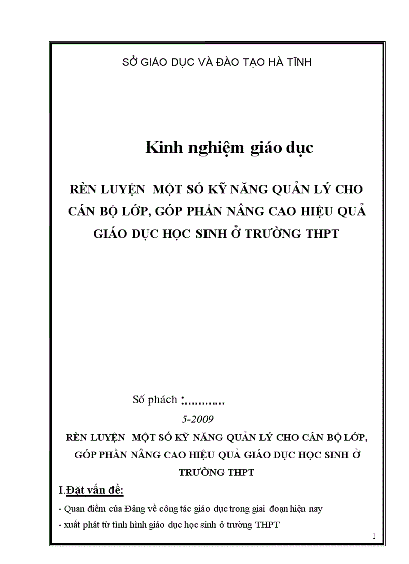 Boi dưỡng kỷ năng quản lý cho cán bộ lớp