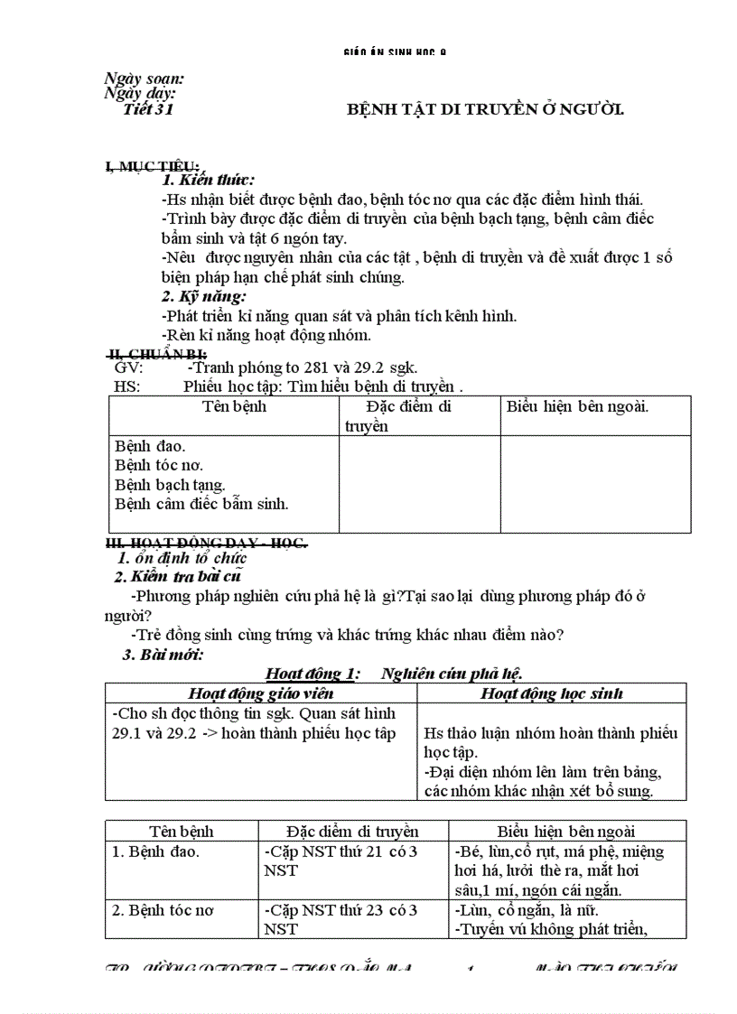 Sinh 9 chuan kt giam tai tiet 31 32