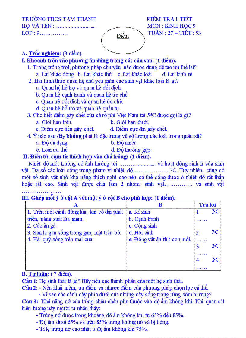 Sinh 9 tiết 53