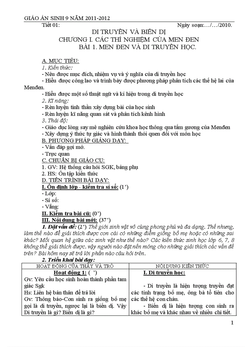 Ga sinh 9 chuẩn kt giảm tải