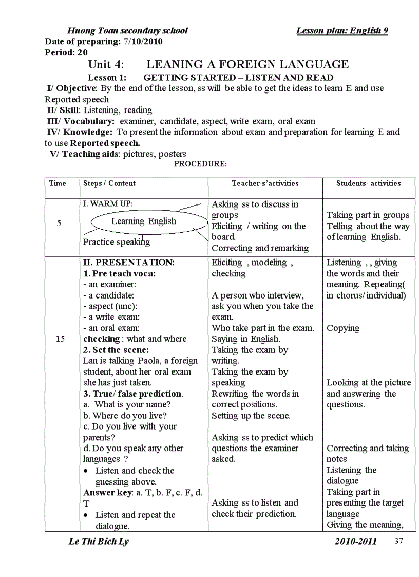 Anh9 Unit 4