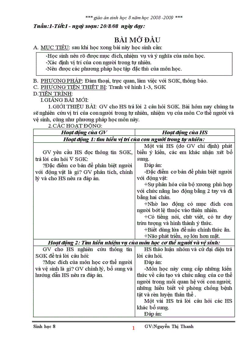 Sinh 8 cả năm chuẩn