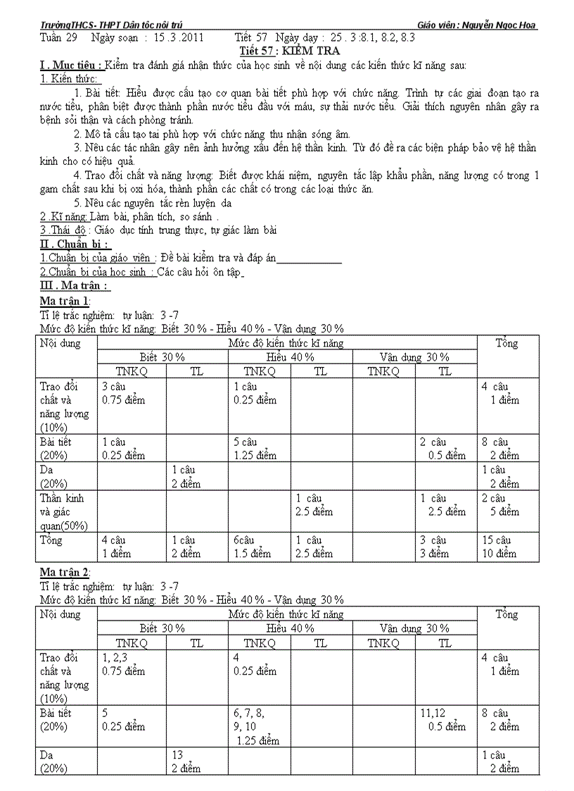 Kiểm tra 1 tiết 2010 2011