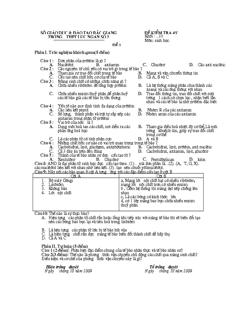 Ktra sinh 10 cb