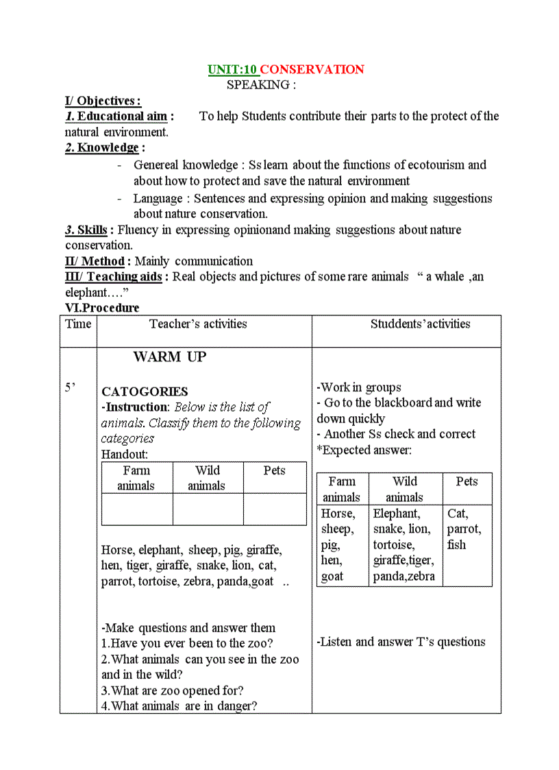 Unit 10 E10 Speaking