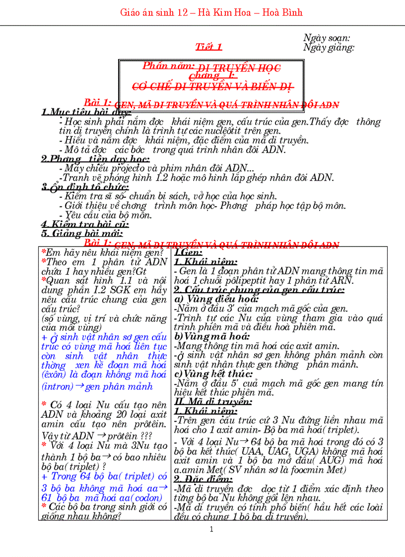 Giáo an SH 12 nâng cao cả năm