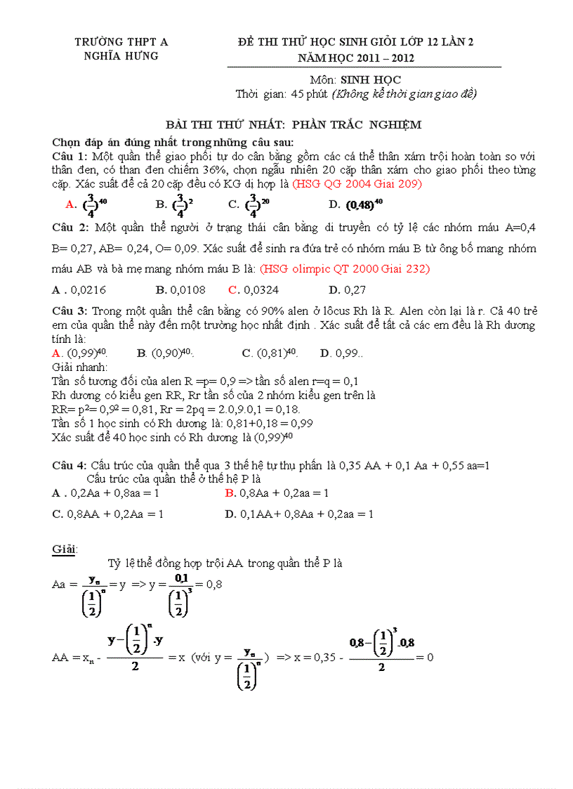 ĐA thi thử HSG SInh Nghĩa Hưng A lần 2