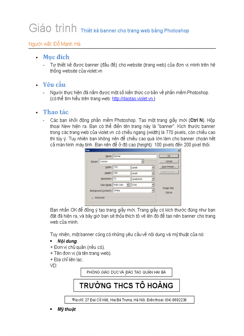 Giao trinh thiet ke Banner bang PhotoShop