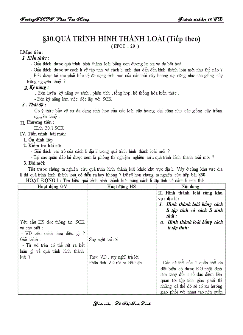 Bài 30 31 Sinh học 12CB