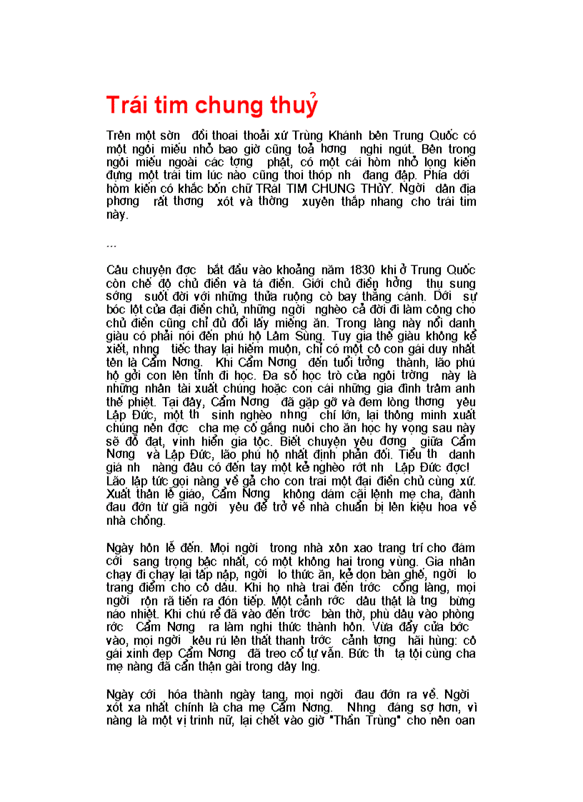 Trai tim chung thuy