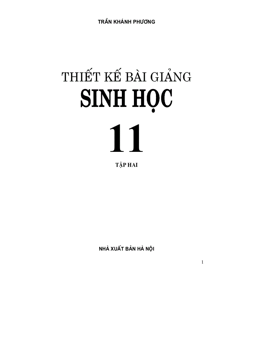 Thiết kế bài giảng Sinh học 11 tập 2