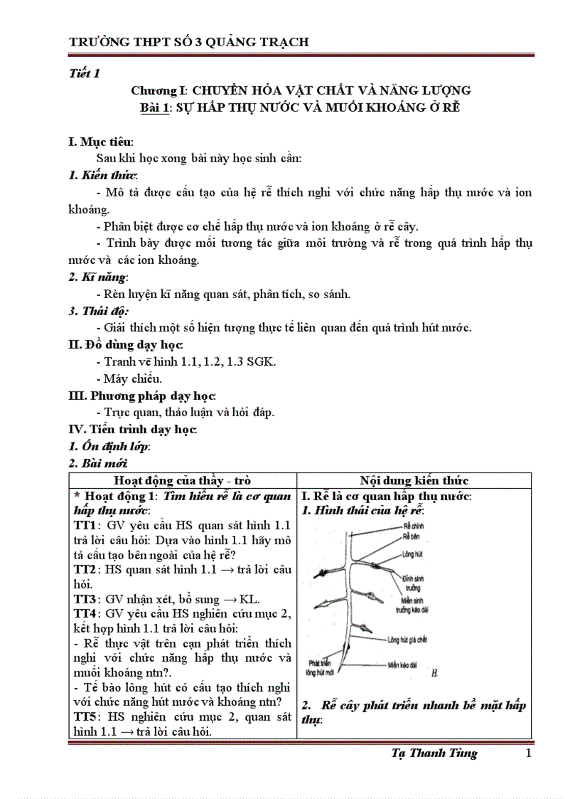 Giáo an sinh học 11 cb giảm tải