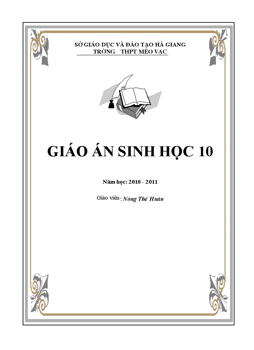 Giao an sinh 10 chuan moi ca nam