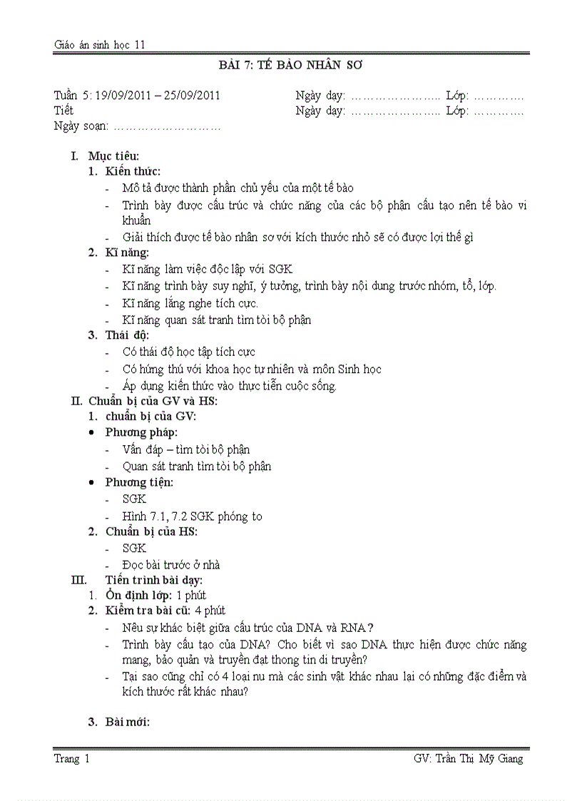 Bài7 sinh học 10 tế bào nhân sơ