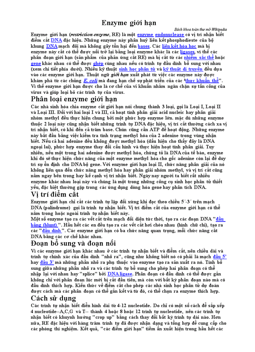 Enzim giới hạn