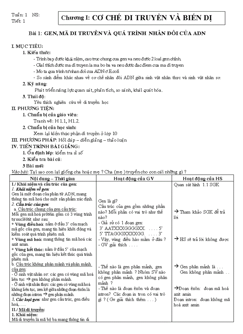 Sinh 12 NC trọn bộ 3 cột