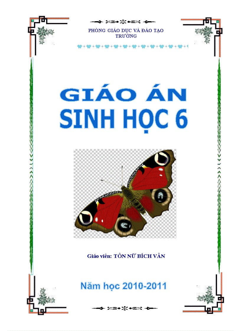 8 mẫu bìa giáo án Sinh học mới