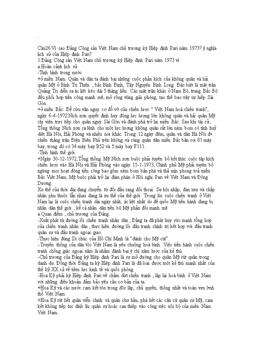 Vì sao Đảng Cộng sản Việt Nam chủ trương ký Hiệp định Pari năm 1973 ý nghĩa lịch sử của Hiệp định Pari