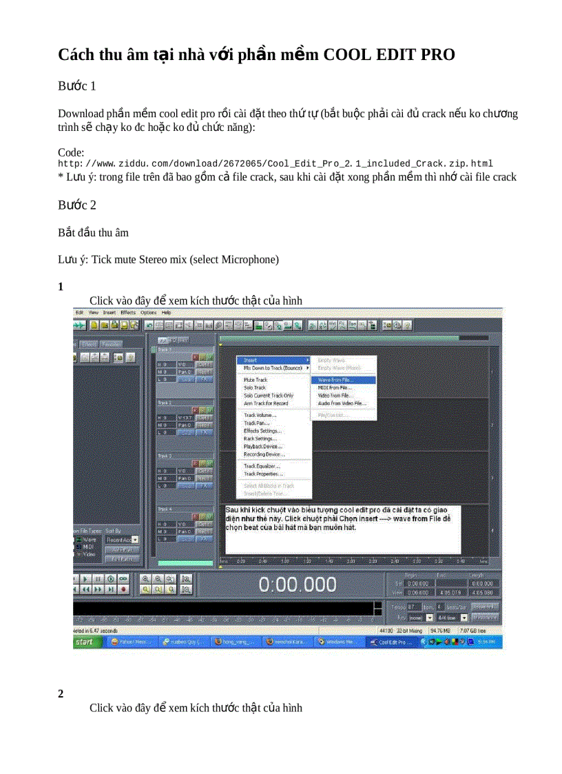 Cách thu âm tại nhà với phần mềm COOL EDIT PRO