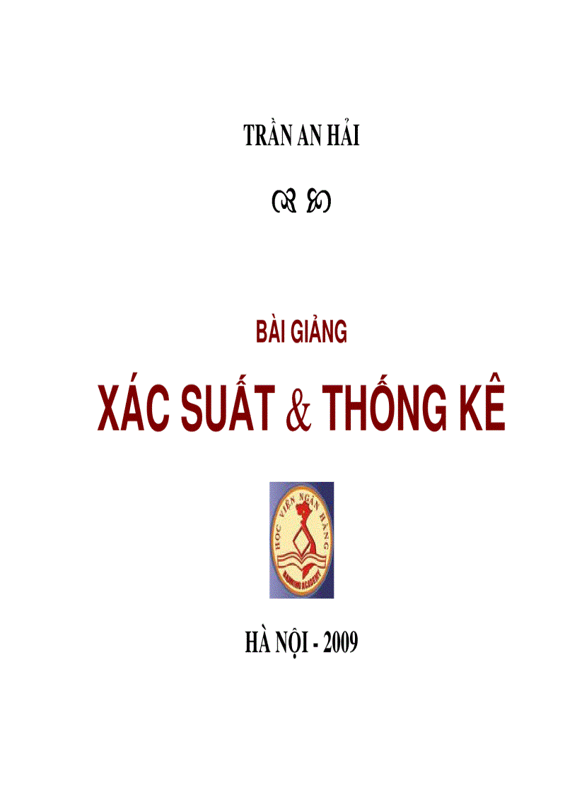 Giáo án Xác suất thống kê thầy Trần An Hải cực chất