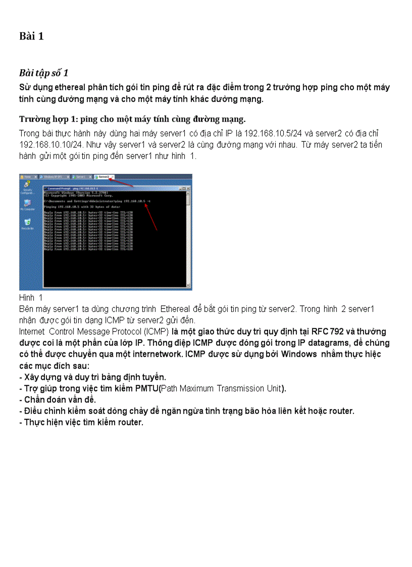 Tổng hợp các bài thực hành môn Mạng máy tính căn bản phần 1