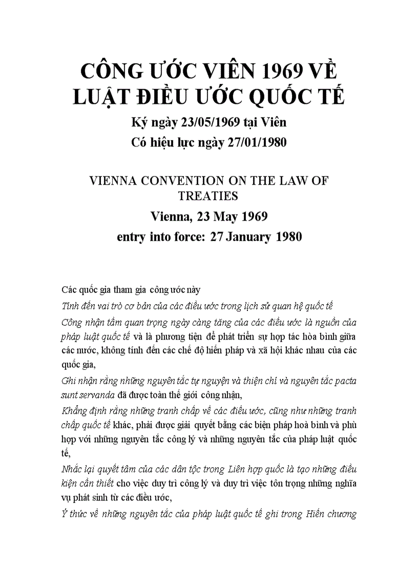 Công ước viên 1969 về luật điều ước quốc tế