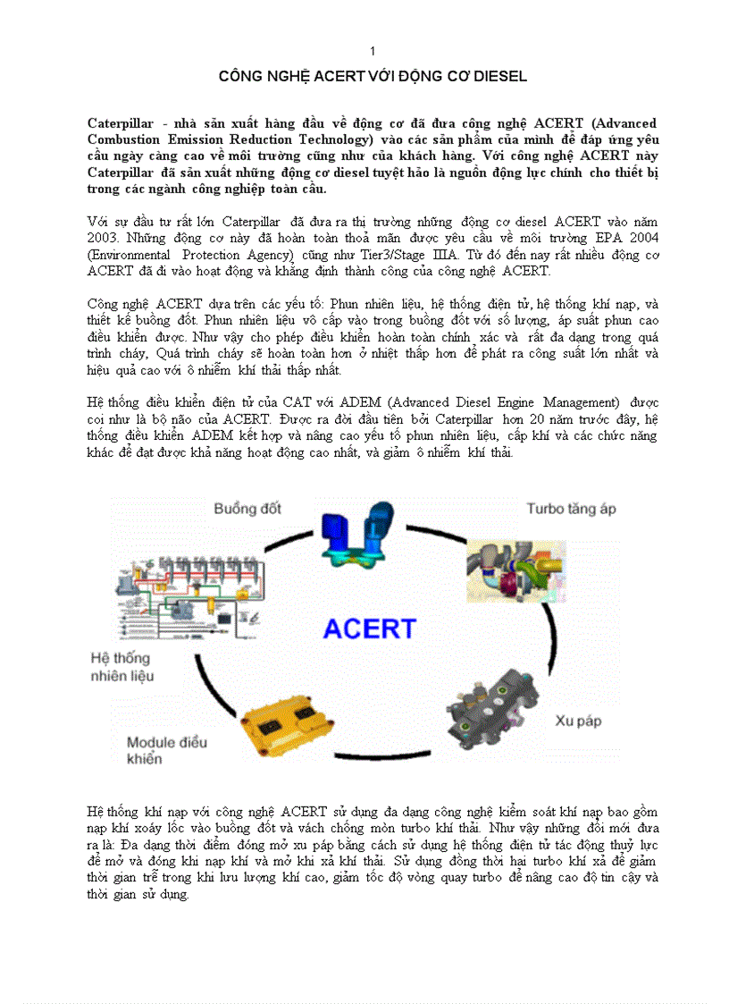 Công nghệ Acert trên động cơ