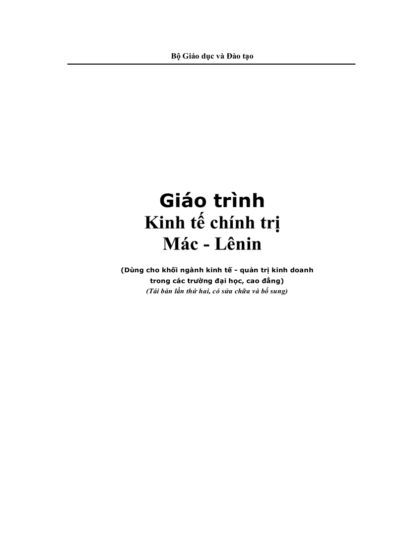 Giáo trình kinh tế chính trị