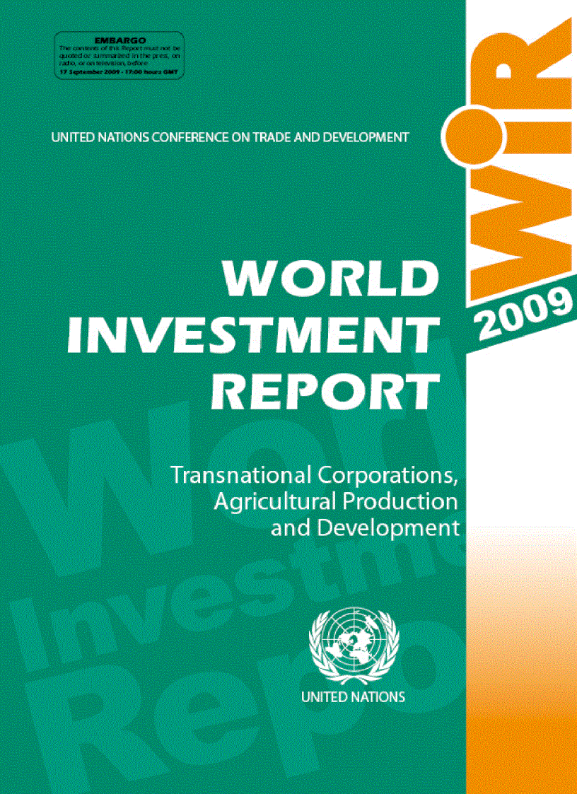 Báo cáo đầu tư quốc tế năm 2009 World Invesment Report 2009