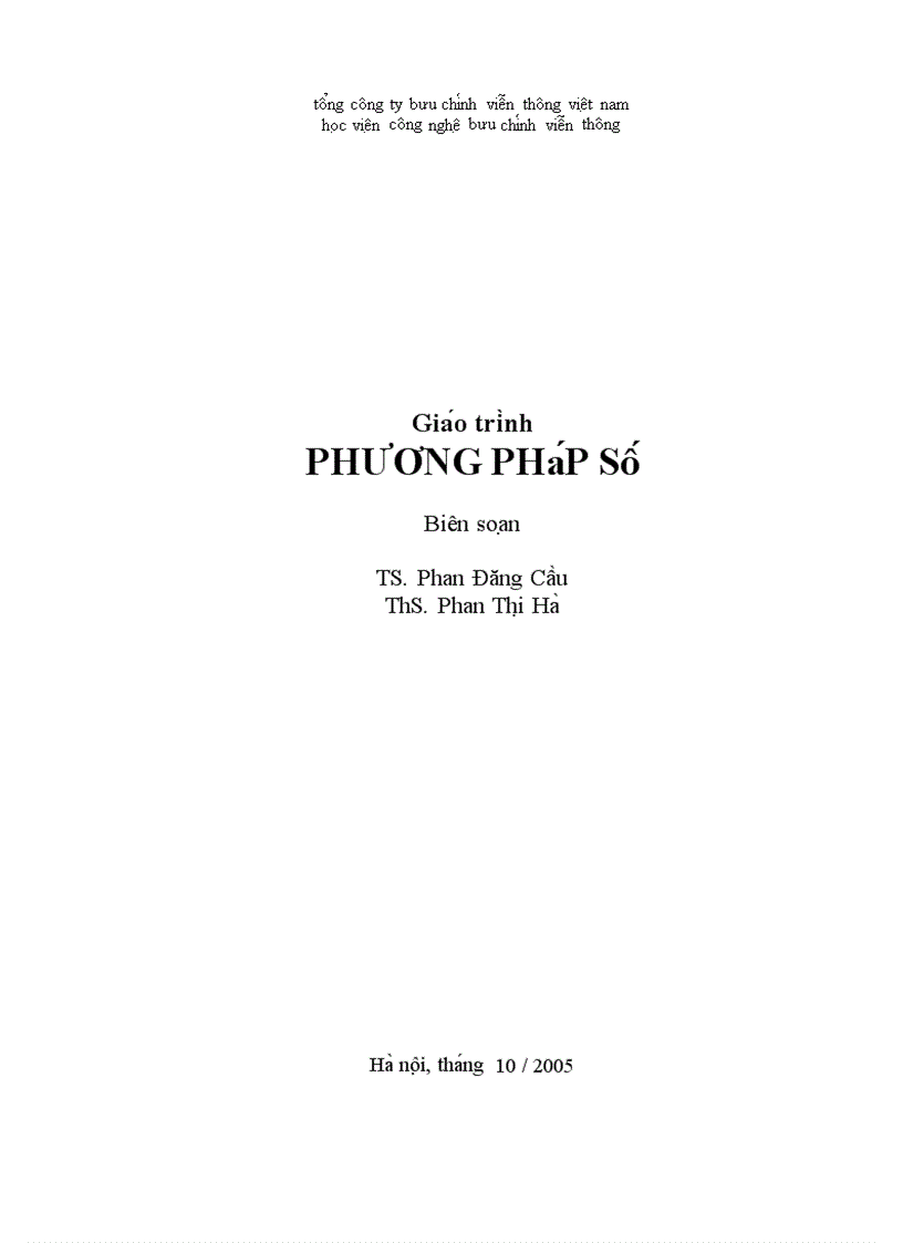 Bài giảng phương pháp số