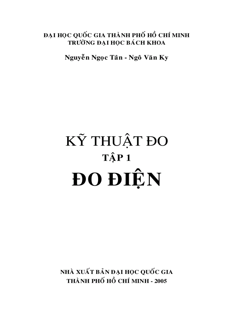 Giáo trình kỹ thuật đo tập 1 đo điện